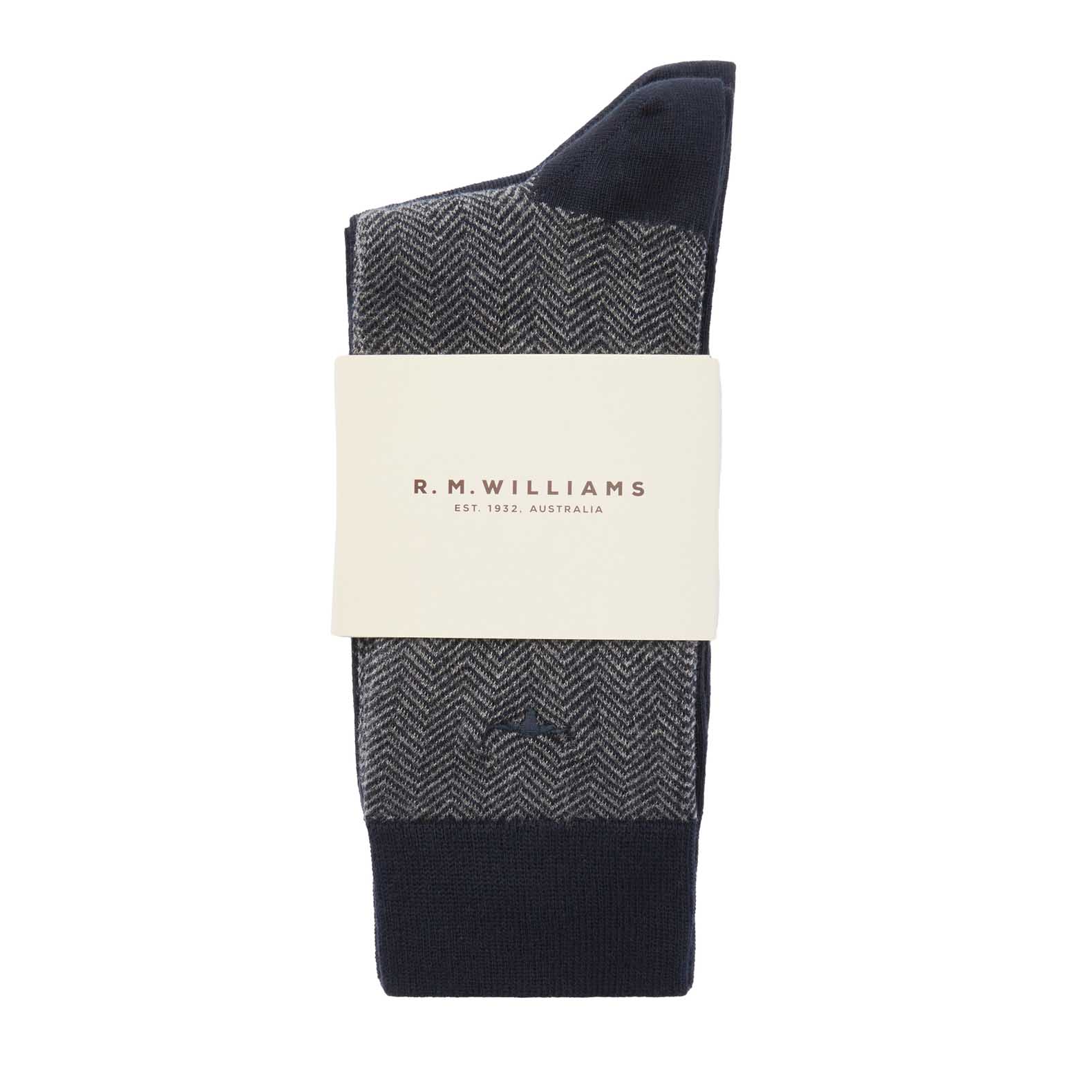 R.M. Williams Nelson Herringbone Sock 2 Pack